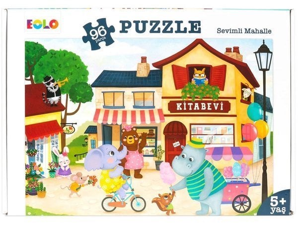 96 Parça Yer Puzzle-Sevimli Mahalle